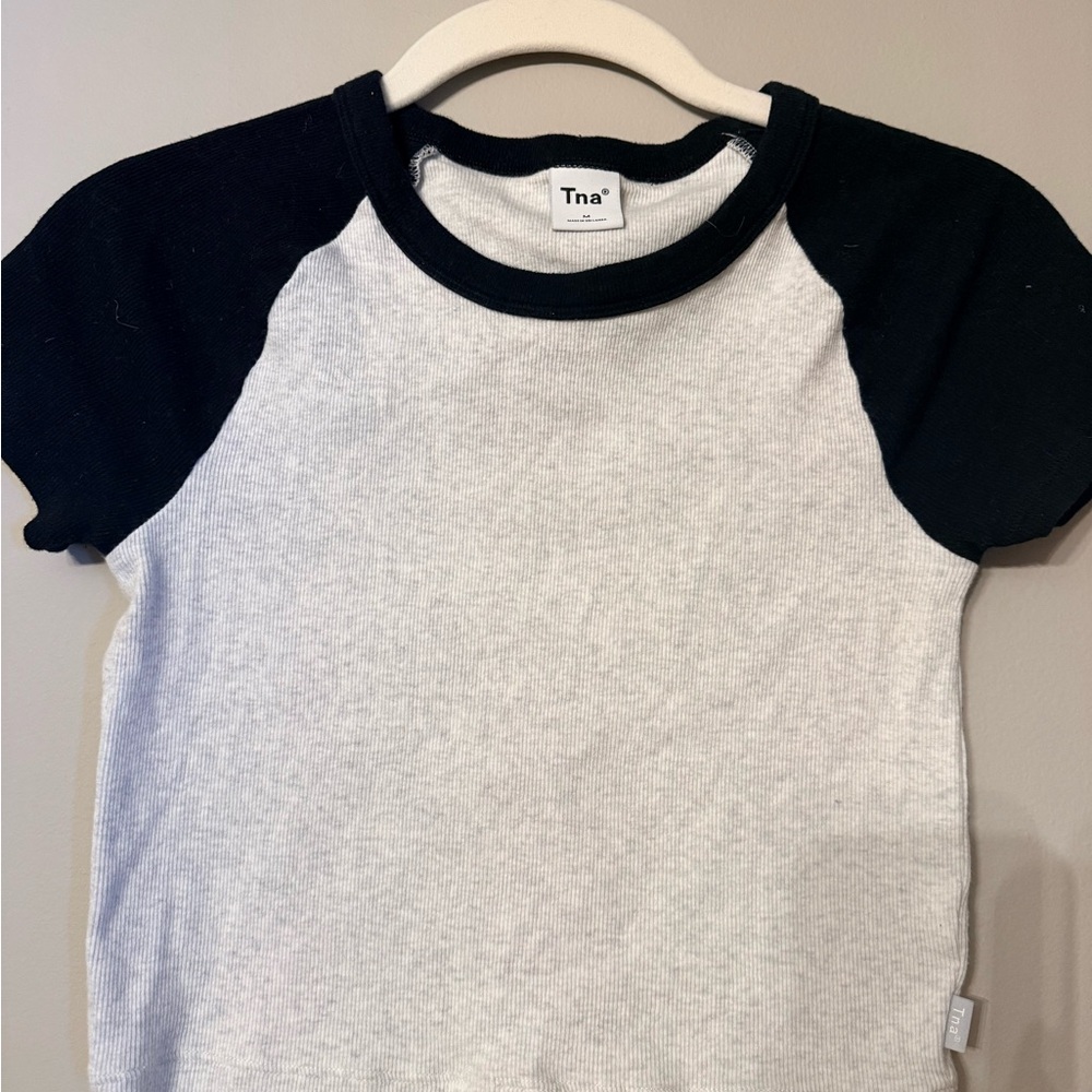 TNA  Black and White Short Sleeve Tee